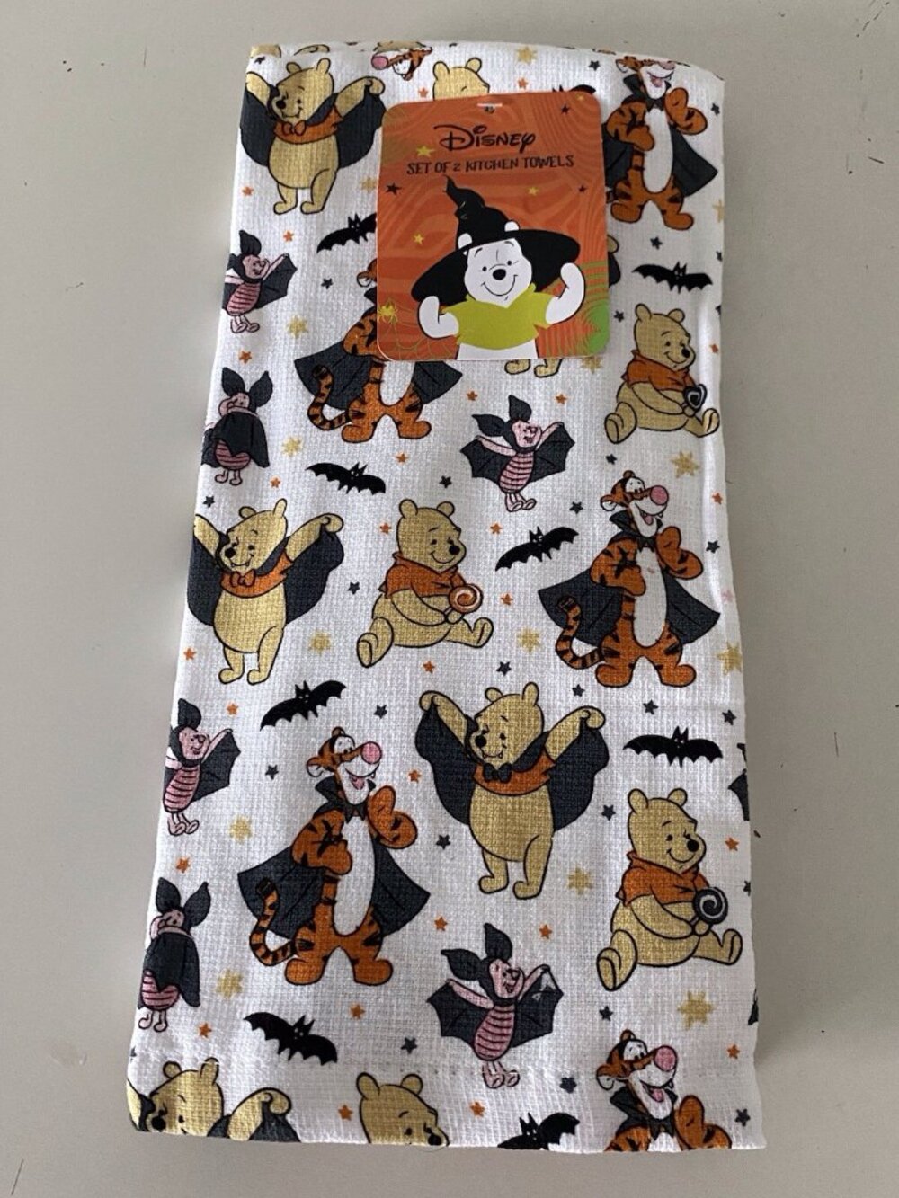 2 Pack Disney Winnie The Pooh & Friends Halloween Kitchen Towels 16 X 26” NEW